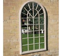 Rustic Cream Metal Arch Garden Mirror