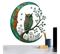 Rustic Cresent Owl Tree Cut Out Metal Wall Art