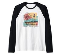 Rustic Daisy Rural Landscape Hometown Roots Raglan Baseball Tee