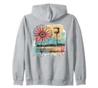 Rustic Daisy Rural Landscape Hometown Roots Zip Hoodie