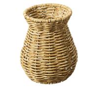 Rustic Decorative Flower Vase with Woven Plastic, round Desktop