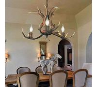 Rustic Deer Antler Chandelier 3-Light Resin Fixture for Kitchen Island Dining Room Foyer & Study - Unique Antler Lighting Decor