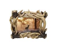 Rustic Deer Antler Picture Frame - 4x6 Decorative Woodland Photo Frame for Lodge, Cabin, or Hunting Home Décor - Vintage-Style Wildlife and Family Frame with Rustic Lodge Accents for Woodland Themes