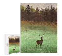 Rustic Deer Farmhouse Style 500 Piece Jigsaw Puzzle for Adults - Challenging Puzzle Perfect for Game Nights, Nature Wildlife Scene, Finished Size 21 x 15 Inches