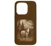 Rustic Deer Stag Elk Buck Whitetail Graphic Case for iPhone 15 Pro