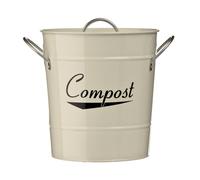 Rustic Design Cream Compost Bin, Durable Constructed Compost Bin For Kitchen, Convenient Kitchen Compost Bin