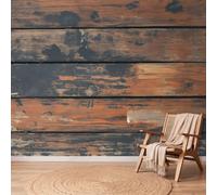 Rustic Distressed Photo Wallpaper Wooden Planks Wood Grain Non-Woven Wall Mural, 400 x 280 cm Wall Art 3D Mural Wallpaper Decoration for Gaming Room Living Room Bedroom Kitchen Office