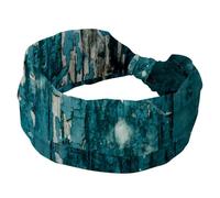 Rustic Distressed Teal Green Barn Wood Print Headband for Women, Soft Wide Headbands, Non Slip Workout Hairbands for Yoga Fitness Travel Gym, Hair Accessories
