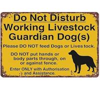 Rustic Do Not Disturb Working Guardian Dogs Sign on Aluminum Plaque for Farmhouse or Man Cave Wall 8 X 12 in