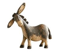 Rustic Donkey Figurine for Farmhouse Decor Distressed Brown Resin Statue | Vintage Western Style, Farm Tabletop Ornament Country Tabletop for Shelf Office, Charming Farmhouse Gift