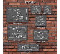 Rustic Door Number, Gate Sign Plaque, Home Number + Name Sign, Personalised Bespoke Slate Name Door Plate (Style A)