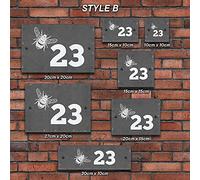 Rustic Door Number & Gate Sign Plaque, Stone Home Number + Name Sign, Personalised Bespoke Slate Name Door Plate (Style B)