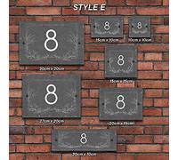 Rustic Door Number & Gate Sign, Stone Home Number + Name Sign, Personalised Slate Name Door Plates (Style E)