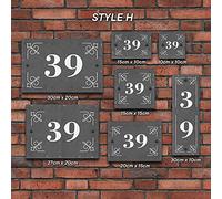 Rustic Door Number, Stone Home Number + Name Sign, Personalised Bespoke Slate Name Door Plate (Style H)