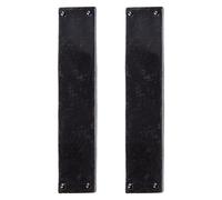 Rustic Door Push Plate - W65mm x H295mm - Black - Pack of 2 Hammer and Tongs Black 10000mm_x_520mm