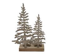 Rustic Double Silhouette Tree Candle Display For Winter Decor