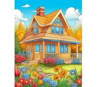 Rustic Dreams: 500 Pages of Beautiful Farmhouses Hidden Among Blossoms and Trees.: A relaxing art therapy book inspired by simple farm life and floral joy.
