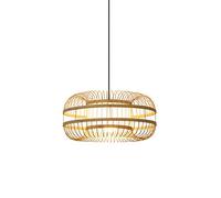 Rustic E27 Light Source Ceiling Rattan Chaner, Bamboo Lantern Pendant Lamp, Decorative Hanging Light for Farmhouse, Bar, Restaurant, Villa