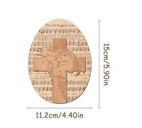 Rustic Easter Table Sign, Wooden Egg Cross Centerpiece, 7 Inch Board with Farmhouse Style, Painted Tabletop Decoration, Tiered Tray with Spring Design, Holiday Accent for Kitchen Living Room