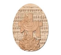 Rustic Easter Table Sign, Wooden Egg Cross Centerpiece, 7 Inch Board with Farmhouse Style, Painted Tabletop Decoration, Tiered Tray with Spring Design, Holiday Accent for Kitchen Living Room