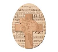 Rustic Easter Table Sign, Wooden Egg Cross Centerpiece, 7 Inch Board with Farmhouse Style, Painted Tabletop Decoration, Tiered Tray with Spring Design, Holiday Accent for Kitchen Living Room