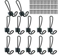 Rustic Entryway Hooks-12 Pack Farmhouse Hooks with Metal Screws Included,Black Decorative Wall Mounted Rustic Coat Hooks Rack, Double Vintage Organizer Hanging Wire Hook Clothes Hanger