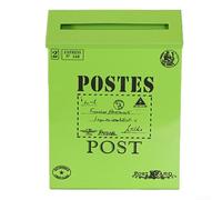 Rustic European vintage metal mailbox for wall mounting, designed as a decorative and functional piece for For Home decor and photography props (Green)