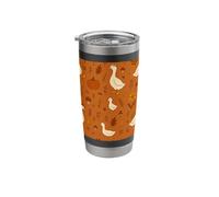Rustic Fall Cute Cottagecore Flower and Geese Pastel Print Stainless Steel Insulated Tumbler