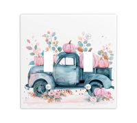 Rustic Fall Truck Light Switch Cover Plate, Blue and Peach Pumpkins Wall Accents, Thermoplastic Standard Size Double Toggle
