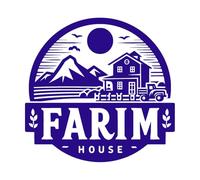 Rustic farim House Mountains Farmhouse Tractor Sun Birds Elegant Typography Engraving Stickers 54.6x56.7cm Multiple Size Options DarkBlue