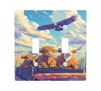 Rustic Farm Light Switch Cover Plates/Outlet Covers, Earthy Brown Cattle in Truck, Thermoplastic Wall Plates, Standard Size Double Toggle