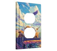 Rustic Farm Light Switch Cover Plates/Outlet Covers, Earthy Brown Cattle in Truck, Thermoplastic Wall Plates, Standard Size Single Duplex Outlet