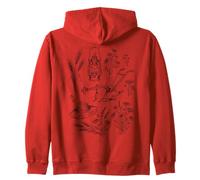Rustic Farm Line Art Illustration Homestead Design Zip Hoodie