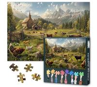 Rustic Farm Puzzles for Adults 1000 Pieces - Country Farm - Chickens, Cows and Pigs Animals Funny Games Jigsaw Puzzles for Adults Gift for Family Friends 27.5" x 19.6"