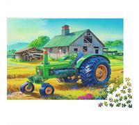 Rustic Farm Scene with Horse,tractor,and Crow at Sunset 1000 Pieces Extra-Thick Cardboard DIY Jigsaw Puzzle, Cognitive Development & Rehabilitation Puzzle, Leisure Activity, Premium Qual