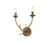Rustic Farmhouse 2-Light Gold Wall Sconc E14 Candlestick Wall Light Brass Body Wall Lamp for Bedroom Living Room Hallway Staircase