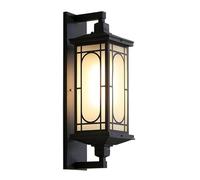Rustic Farmhouse Black Outdoor Wall Lantern - Waterproof Exterior Sconce for Front Porch, Patio, Entryway