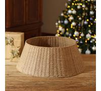 Rustic Farmhouse Christmas Tree Collar - Holiday Decorations - Natural Woven Wicker Tree Base Cover, Basket Ring for Artificial Trees, Stable & Odorless