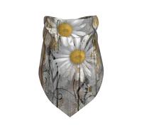Rustic Farmhouse Daisy Flowers Country Yellow Brown,Bib Scarf Triangle Hood Adjustable Pet Scarf Washable Hood Suitable for Small, Medium and Large Dogs and Cats