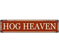 Rustic Farmhouse Hog Heaven Wood Pet Pig House Sign Backyard Pigs Funny Pig Pen Sign for Front Door Farmhouse Porch Yard Deck Patio Farmhouse Home Decor Wood Sign 6"x16"