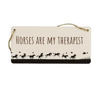 Rustic Farmhouse Horse Lover Plywood Hanging Sign for Home Décor: Horses Are My Therapist