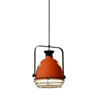 Rustic Farmhouse Industrial Metal Pendant Light - 9" Adjustable Height Chandelier for Kitchen Island Restaurants Hotels & Shops - E27 Base (Red Black)