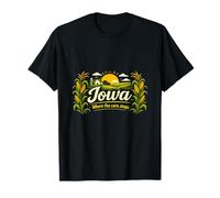 Rustic Farmhouse Iowa Where The Corn Stops Design T-Shirt