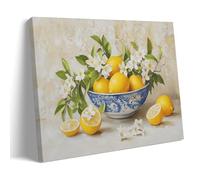 Rustic Farmhouse Lemon Wall Art Canvas Poster, Vintage Still Life Kitchen Decor Art Prints, Suitable for Dining Room Living Room Bedroom Entryway Cottage Home 12x18inch(30x45cm)
