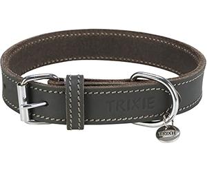 Rustic fatleather collar, L: 48-56 cm/30 mm, grey