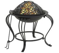 Rustic Fire Pit Fireplace with Poker Bowl Furnace Heater Steel vidaXL