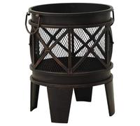Rustic Fire Pit with Poker Φ42x54 cm Steel Bowl Patio Heater Home vidaXL