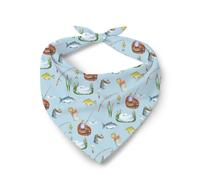 Rustic Fishing Country Lake Pattern Dogs Neckerchief Adjustable Cat Dog Kerchief Special Occasions Pet Triangle Scarves For Small Medium Large Dogs