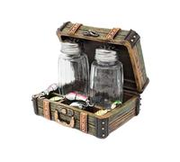 Rustic Flavor Reel Good Seasoning Salt & Pepper Holder - Cabin Lake House Kitchen Tabletop Decor, Lodge Wildlife Counter Accent, Fishing Inspired Resin Shaker Set, Housewarming Gift for Fishing Lovers