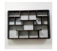 Rustic Floating Shadow Box Display Shelf, Wooden Wall Mounted Organizer for Living Room and Office, Hanging Tea Set Trinket Rack, 106x73x15cm